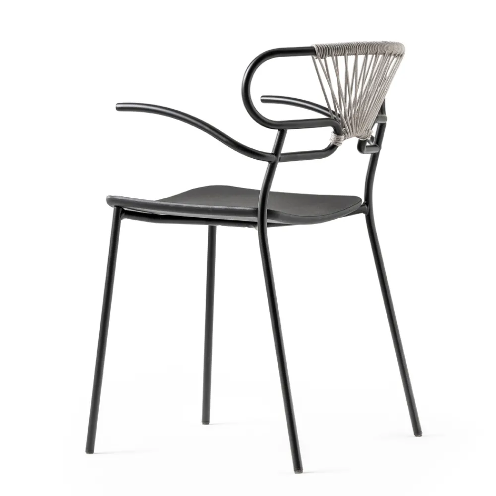 Viadurini Living Moderne Stühle-Stapelbarer Stuhl mit Metallstruktur und Seil Made in Italy, 2 Stück - Trosa