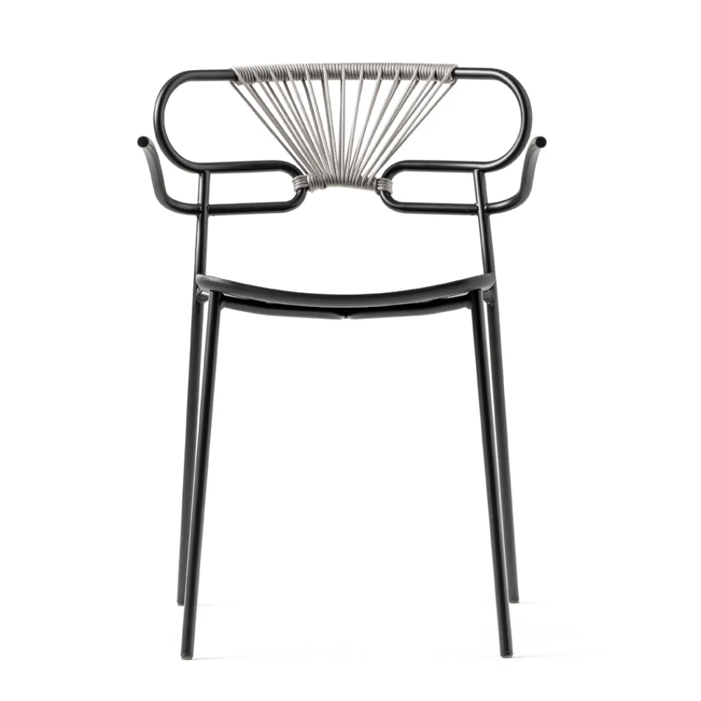 Viadurini Living Moderne Stühle-Stapelbarer Stuhl mit Metallstruktur und Seil Made in Italy, 2 Stück - Trosa