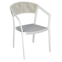 Viadurini in the Garden Gartenstühle Metall-Stapelbarer Stuhl mit Textilene-Sitz und Twist Wicker Back - Passion