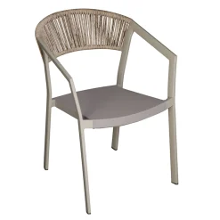 Viadurini in the Garden Gartenstühle Metall-Stapelbarer Stuhl mit Textilene-Sitz und Twist Wicker Back - Passion