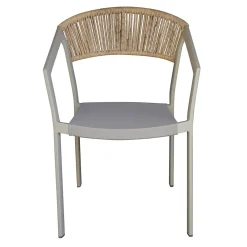 Viadurini in the Garden Gartenstühle Metall-Stapelbarer Stuhl mit Textilene-Sitz und Twist Wicker Back - Passion