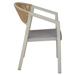 Viadurini in the Garden Gartenstühle Metall-Stapelbarer Stuhl mit Textilene-Sitz und Twist Wicker Back - Passion