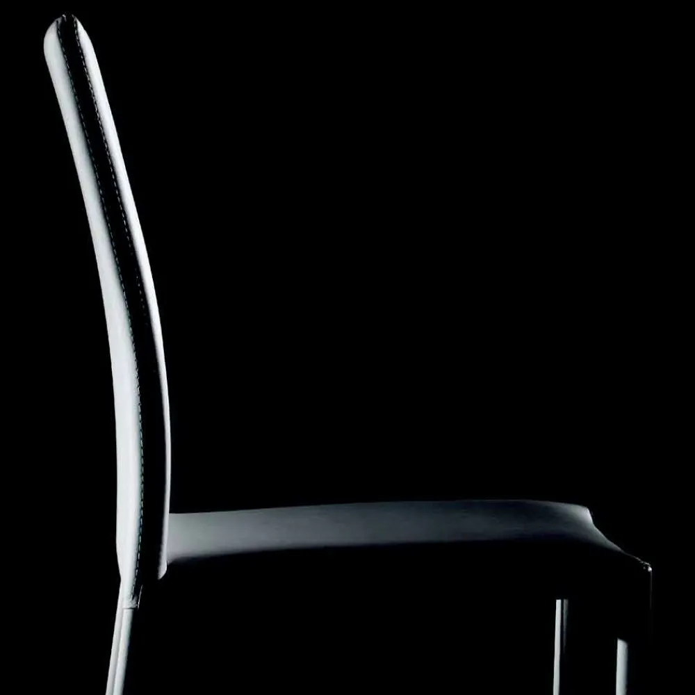 Viadurini Living Moderne Stühle-Stapelbarer Wohnzimmerstuhl, gepolstert und gepolstert mit Öko-Leder – Monamour