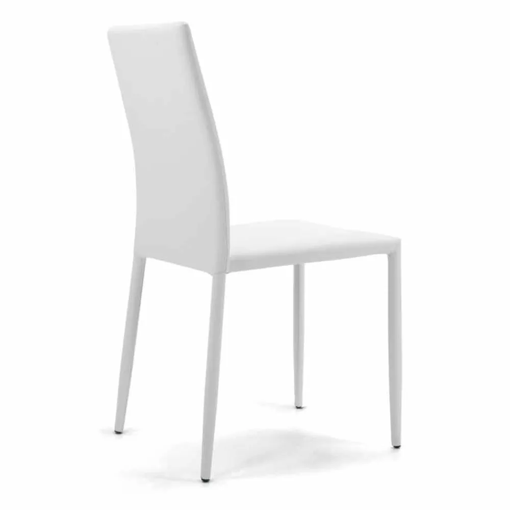 Viadurini Living Moderne Stühle-Stapelbarer Wohnzimmerstuhl, gepolstert und gepolstert mit Öko-Leder – Monamour