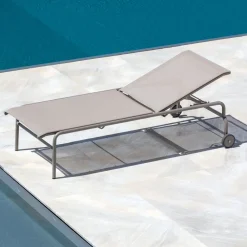 Viadurini in the Garden Sonnenliegen-Stapelbares Gartenbett aus Stahl Made in Italy 2 Stück - Arwen