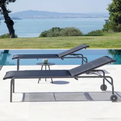 Viadurini in the Garden Sonnenliegen-Stapelbares Gartenbett aus Stahl Made in Italy 2 Stück - Arwen