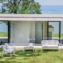 Varaschin Gartensofas-Stapelbares Zweisitzer-Sofa gepolsterter Stoff im Freien - Smart von