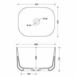 Viadurini Bathroom Farbige Waschbecken-Star Rechteckiges Aufsatzwaschbecken aus Keramik in modernem Design 50x40cm