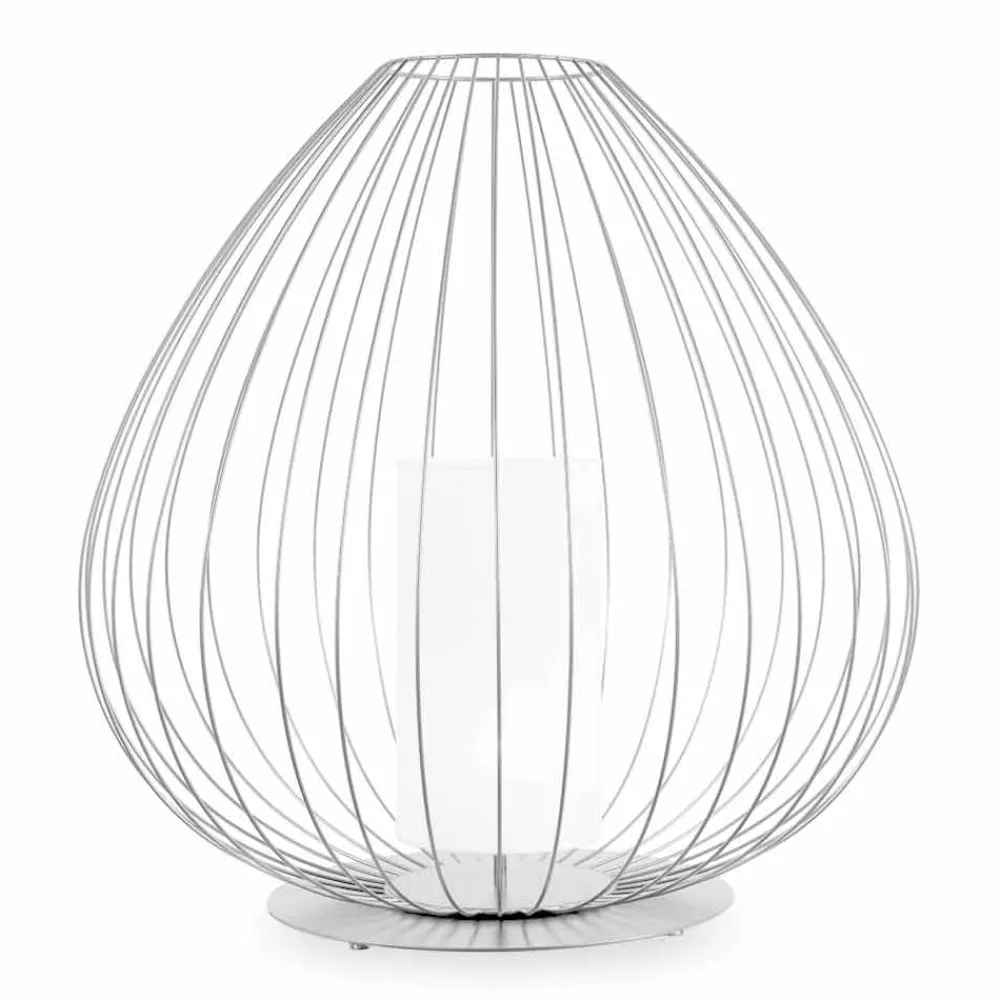 Viadurini Lighting Design Tischlampen-Steh- oder Stützlampe aus weißem oder bronzefarbenem Metalldraht - Laterne