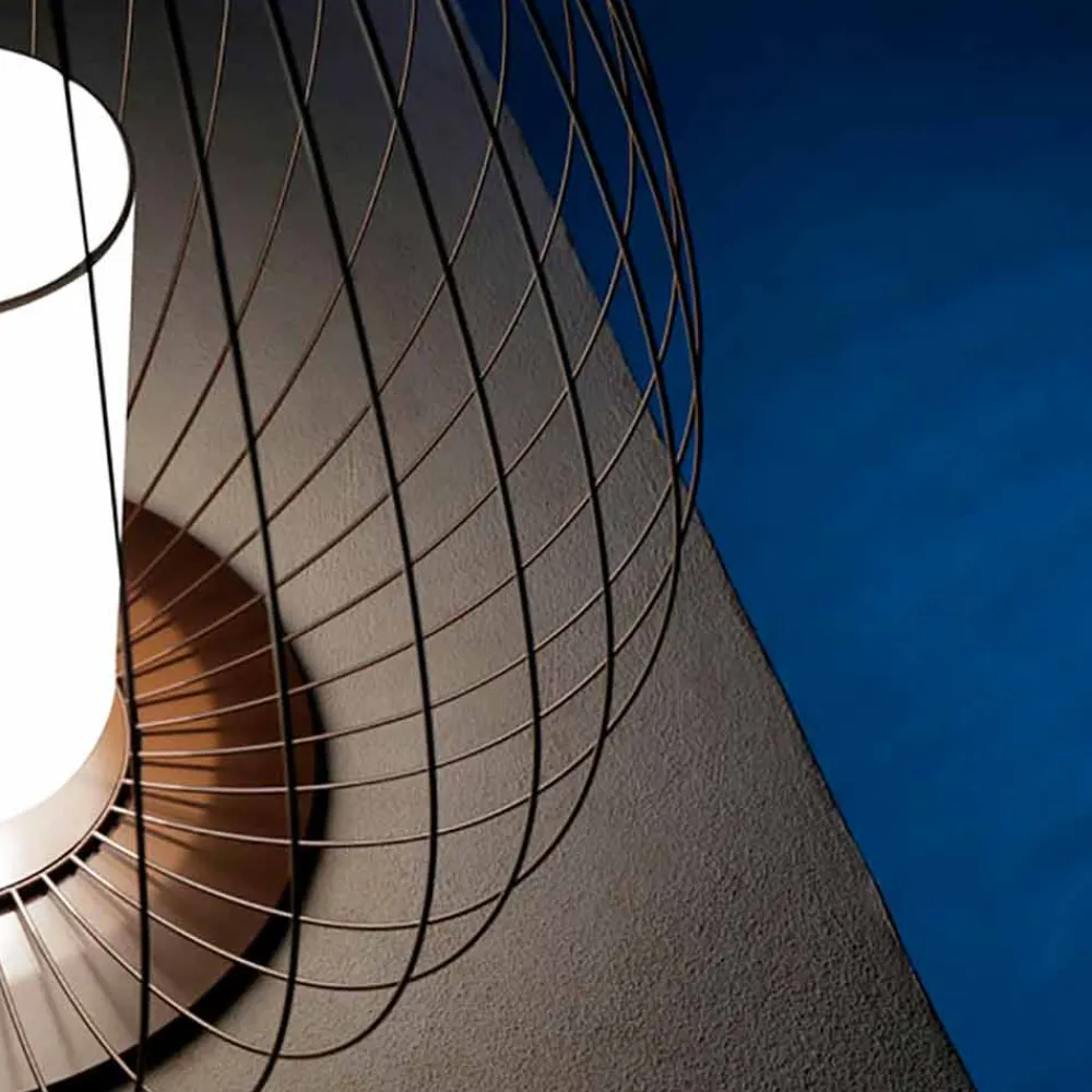 Viadurini Lighting Design Tischlampen-Steh- oder Stützlampe aus weißem oder bronzefarbenem Metalldraht - Laterne