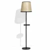 Viadurini Lighting Moderne Stehlampen-Stehlampe aus Black Metal und Rattan mit Regal Made in Italy - Livia
