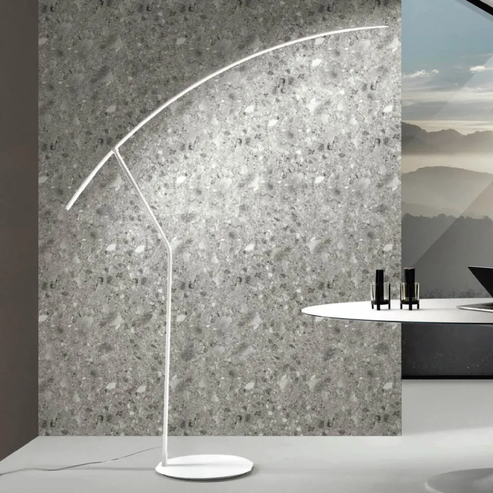 Viadurini Lighting Moderne Stehlampen-Stehlampe aus in verschiedenen Farben lackiertem Metall und dimmbarer LED – Ahorn