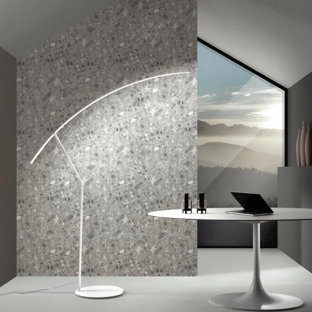 Viadurini Lighting Moderne Stehlampen-Stehlampe aus in verschiedenen Farben lackiertem Metall und dimmbarer LED – Ahorn