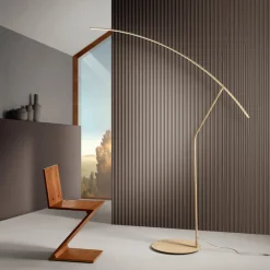 Viadurini Lighting Moderne Stehlampen-Stehlampe aus in verschiedenen Farben lackiertem Metall und dimmbarer LED – Ahorn