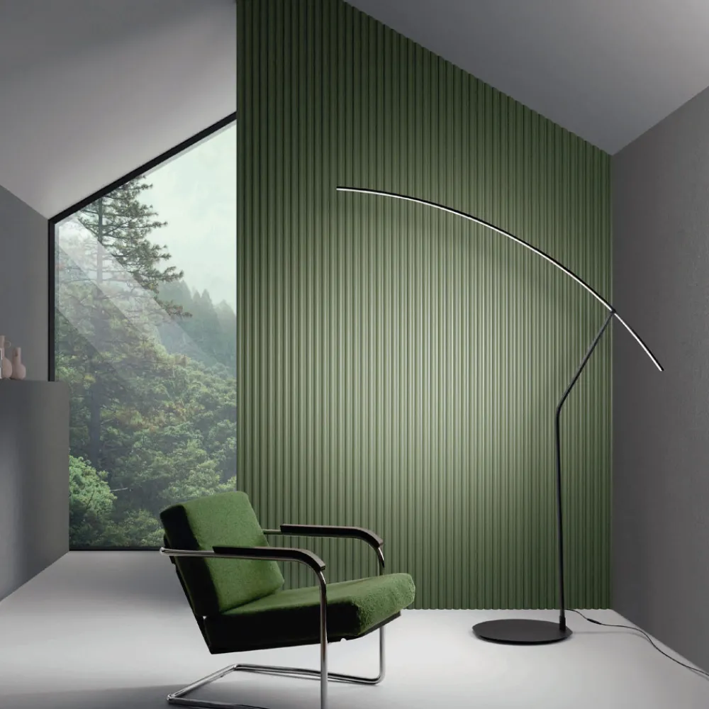 Viadurini Lighting Moderne Stehlampen-Stehlampe aus in verschiedenen Farben lackiertem Metall und dimmbarer LED – Ahorn