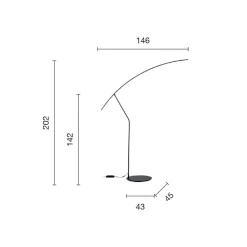 Viadurini Lighting Moderne Stehlampen-Stehlampe aus in verschiedenen Farben lackiertem Metall und dimmbarer LED – Ahorn