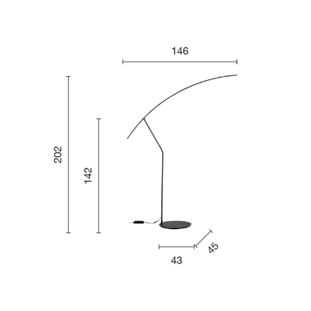 Viadurini Lighting Moderne Stehlampen-Stehlampe aus in verschiedenen Farben lackiertem Metall und dimmbarer LED – Ahorn