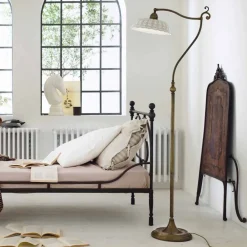 Il Fanale Vintage Stehlampen-Stehlampe aus Keramik gebogen Liberty Design Anita von