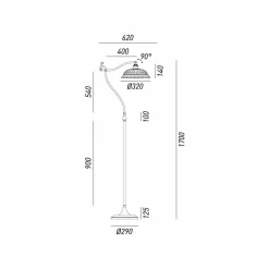Il Fanale Vintage Stehlampen-Stehlampe aus Keramik gebogen Liberty Design Anita von