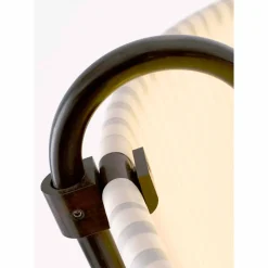 Aldo Bernardi Klassische Stehlampen-Stehlampe aus Messing und Stoff Huà Hikà von