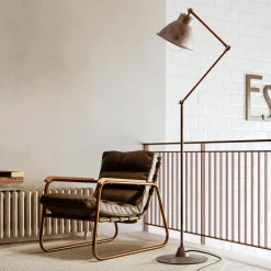 Il Fanale Vintage Stehlampen-Stehlampe aus Messing und Eisen mit Gelenk im Vintage-Stil - Loft von