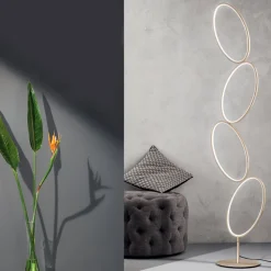 Viadurini Lighting Moderne Stehlampen-Stehlampe aus Metall in Gold-Finish mit dimmbarer LED - Raissa