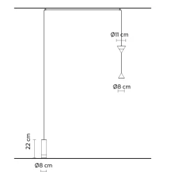 Viadurini Lighting Designer Stehlampen-Stehlampe aus schwarzem Aluminium und minimalistischem Doppelkegel-Design - Mercado