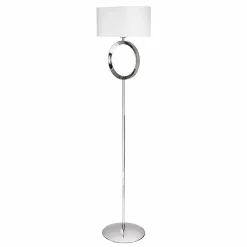 Viadurini Lighting Moderne Stehlampen-Stehlampe aus Stahl mit weißem Lampenschirm Hmax 149,5cm Moon