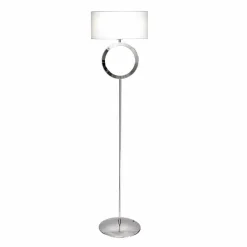 Viadurini Lighting Moderne Stehlampen-Stehlampe aus Stahl mit weißem Lampenschirm Hmax 149,5cm Moon