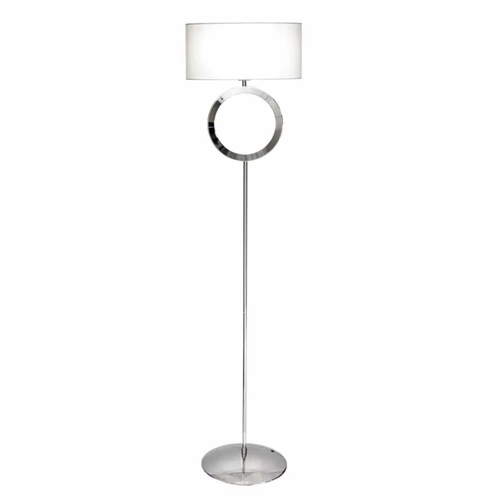 Viadurini Lighting Moderne Stehlampen-Stehlampe aus Stahl mit weißem Lampenschirm Hmax 149,5cm Moon