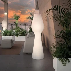 Viadurini Lighting Design Beleuchtung-Stehlampe aus weißem Polyethylen mit LED Made in Italy - Reyes