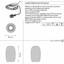 Myyour Lichtmöbel-Stehlampe für Outdoor-Design in 3 Größen, 2 Stück - Pandora S von