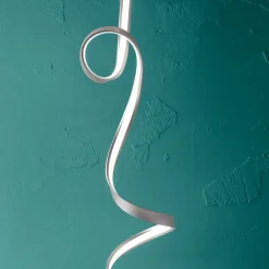 Viadurini Lighting Moderne Stehlampen-Stehlampe mit Struktur aus lackiertem Metall mit LED-Licht - Lumino