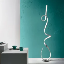 Viadurini Lighting Moderne Stehlampen-Stehlampe mit Struktur aus lackiertem Metall mit LED-Licht - Lumino