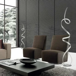 Viadurini Lighting Moderne Stehlampen-Stehlampe mit Struktur aus lackiertem Metall mit LED-Licht - Lumino