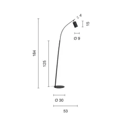 Viadurini Lighting Moderne Stehlampen-Stehlampe mit verstellbarem Strahler und zweitem Licht auf der Rückseite – Kampfer