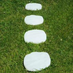 Viadurini in the Garden Lichtmöbel-Steinförmiger Gartenmarker Fluo Weiß oder Blau 4 Stück - Stein