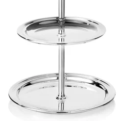 Viadurini Decor Küchenzubehör-Ständer für Süßigkeiten, Kuchen, 2-stöckiges Buffet im Design Silver Metal - Gengo