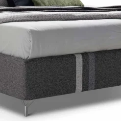 Viadurini Night Design Maßgeschneiderte Möbel|Polsterbetten-Stoff Doppelbett mit Behälter Made in Italy - Paolo
