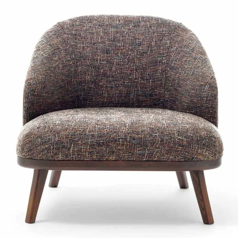 Viadurini Living Moderne Sessel-Stoff Lounge Chair mit Massivholzsockel Made in Italy - Pepina