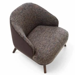 Viadurini Living Moderne Sessel-Stoff Lounge Chair mit Massivholzsockel Made in Italy - Pepina