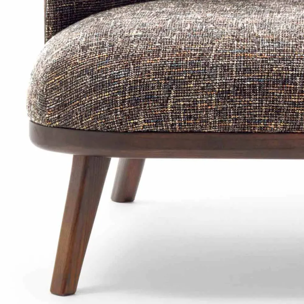 Viadurini Living Moderne Sessel-Stoff Lounge Chair mit Massivholzsockel Made in Italy - Pepina