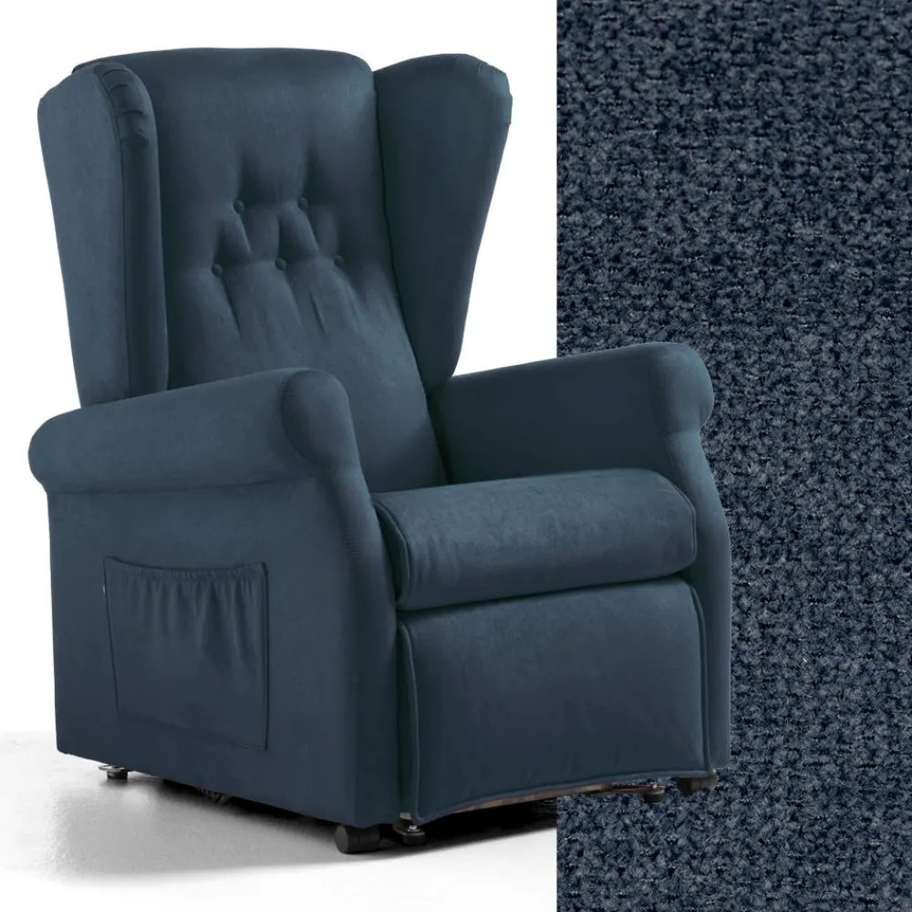 Viadurini Living Aufstehsessel Und Massagesessel-Stoff-Liftsessel mit Lift-, Relax- und Bettfunktion – Romina