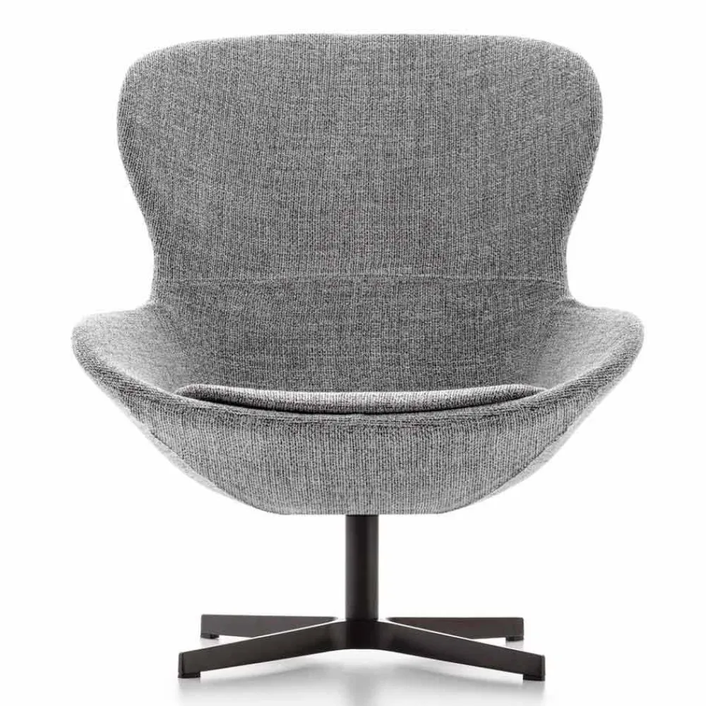 Viadurini Living Moderne Sessel-Stoffsessel mit drehbarer Basis aus Edelmetall Made in Italy - Papaya