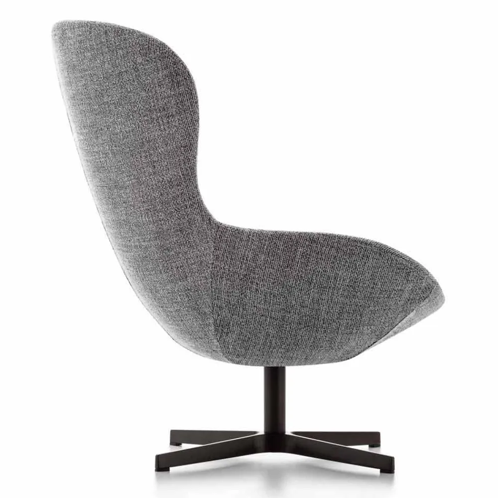 Viadurini Living Moderne Sessel-Stoffsessel mit drehbarer Basis aus Edelmetall Made in Italy - Papaya