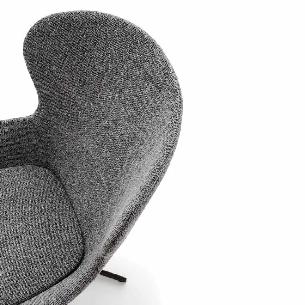 Viadurini Living Moderne Sessel-Stoffsessel mit drehbarer Basis aus Edelmetall Made in Italy - Papaya