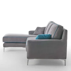 Viadurini Living Moderne Sofas-Stoffsofa mit Halbinsel-Hocker und USB-Anschluss Made in Italy - Tenerife