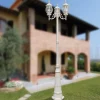 Viadurini Lighting Gartenlampion-Straßenlampe im Vintage-Stil mit 3 Lichtern aus weißem Aluminium, hergestellt in Italien – Dodo