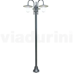 Viadurini Lighting Gartenlampion-Straßenlampe im Vintage-Stil mit 3 Lichtern aus Aluminium, hergestellt in Italien – Belen