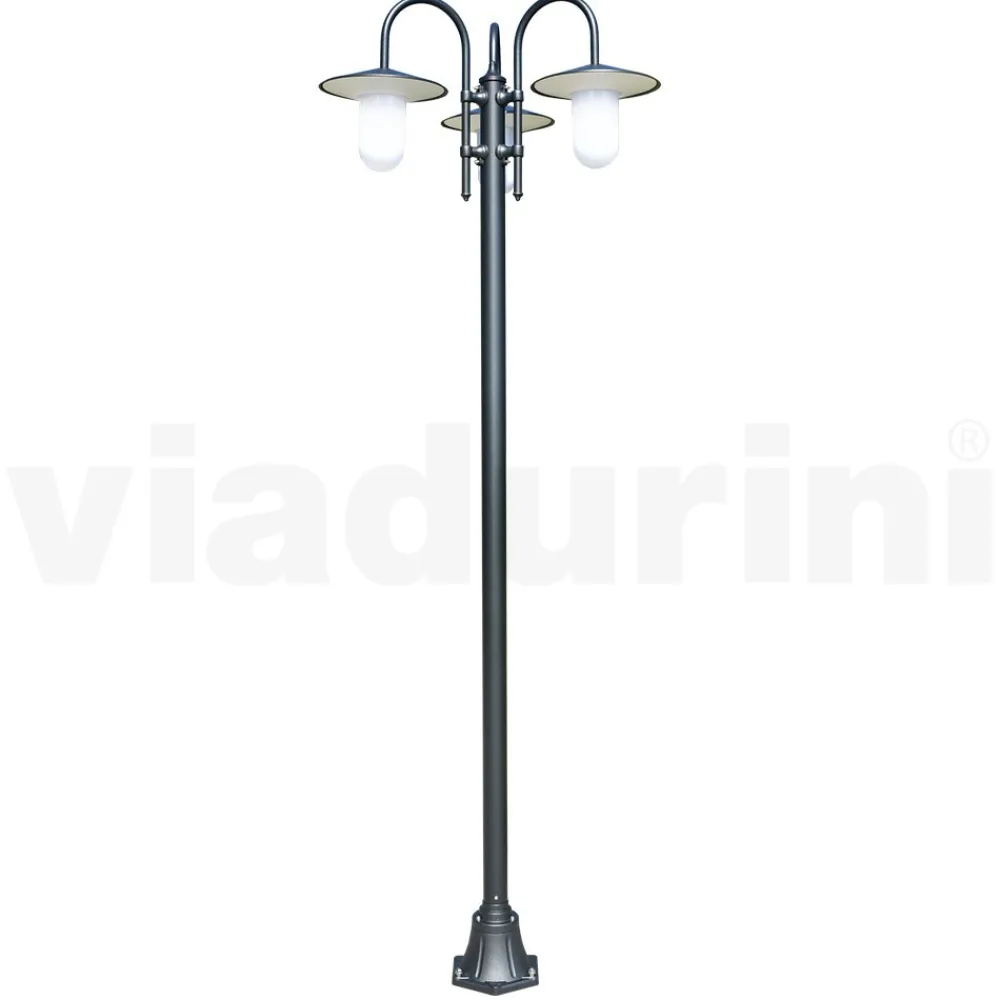 Viadurini Lighting Gartenlampion-Straßenlampe im Vintage-Stil mit 3 Lichtern aus Aluminium, hergestellt in Italien – Belen